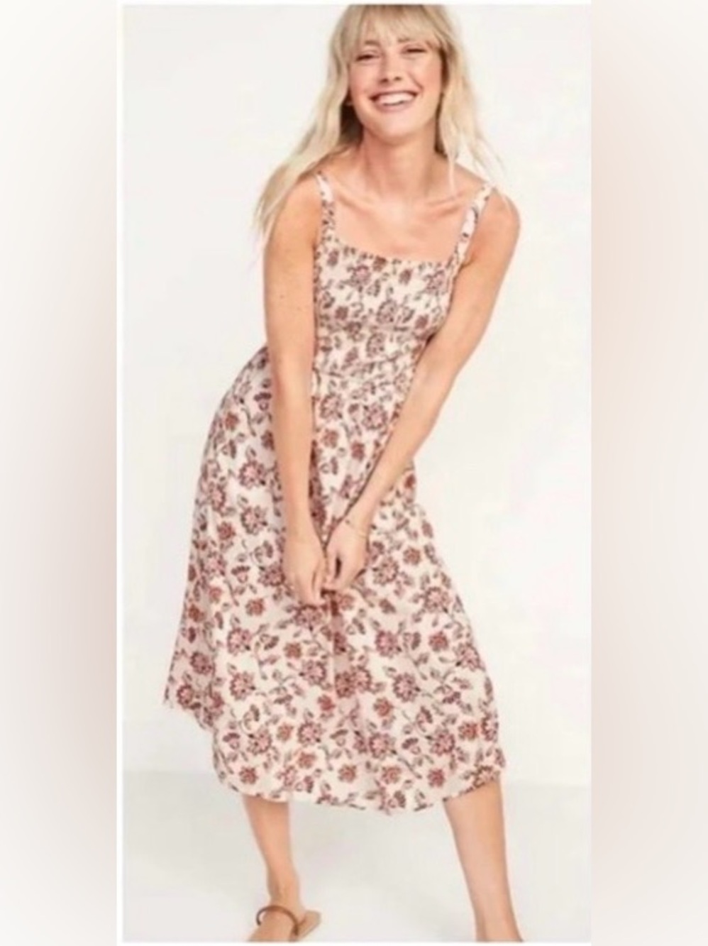 OLD NAVY floral midi cami dress 🍄‍🟫